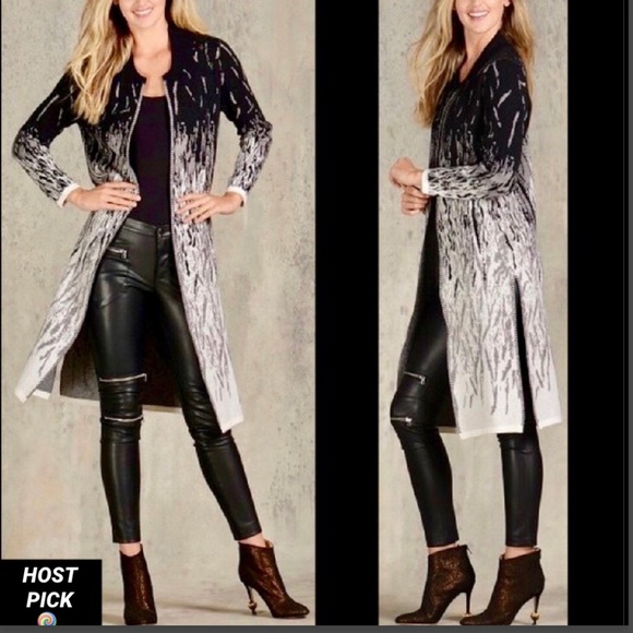 @SOULCRUSHER716 Sweaters - PLUS  BLACK/WHITE OMBRE CARDIGAN